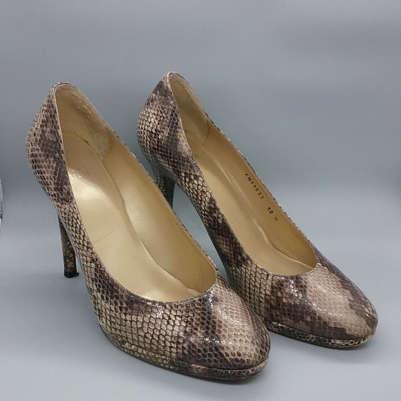 Stuart Weitzman Snake Print Platform Pumps - Picture 2 of 15